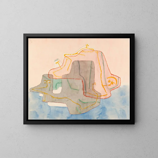Mythe van een eiland - Paul Klee — ingelijst kunstwerk aan de muur