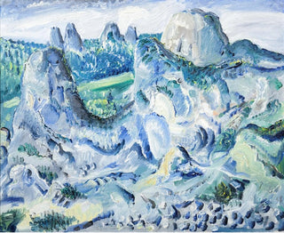 Paul Kleinschmidt - Landschaft mit Felsen  Felsen bei Blaubeuren.webp