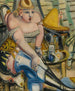 Circusartiest die zijn schoenen strijkt - Paul Kleinschmidt — weergave van het kunstwerk