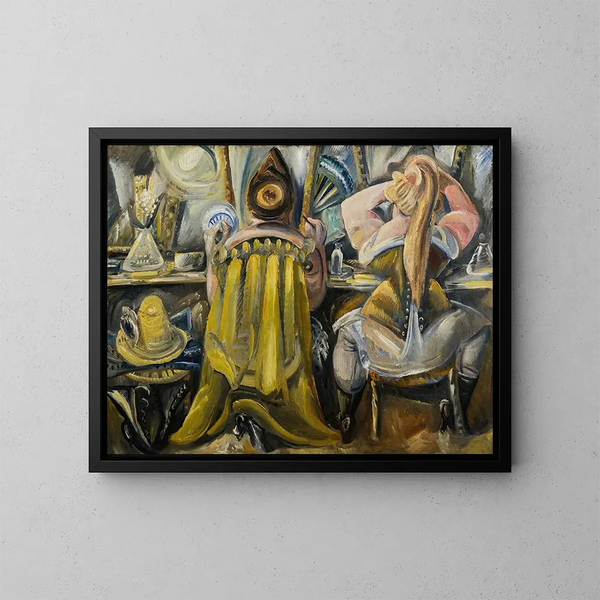 Twee vrouwen in de kleedkamer - Paul Kleinschmidt — ingelijst kunstwerk aan de muur