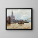 van de haven van Hamburg met uitzicht op de Kehrwieder Spitze - Paul Kutscha — ingelijst kunstwerk aan de muur