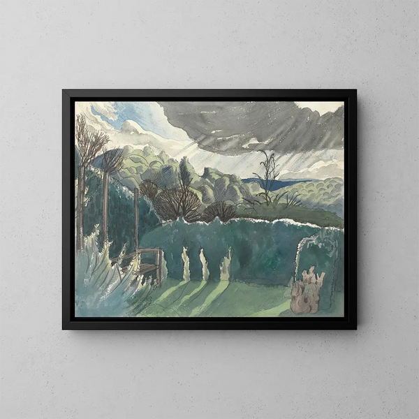 Landschap - Paul Nash — ingelijst kunstwerk aan de muur
