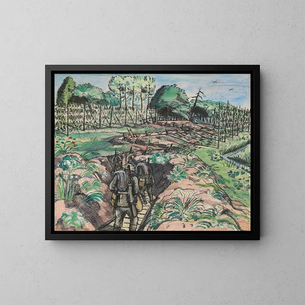 Uit de loopgraven - Paul Nash — ingelijst kunstwerk aan de muur