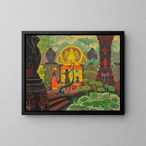 Tempel van voodoo of De slangengeest - Paul Ranson — ingelijst kunstwerk aan de muur