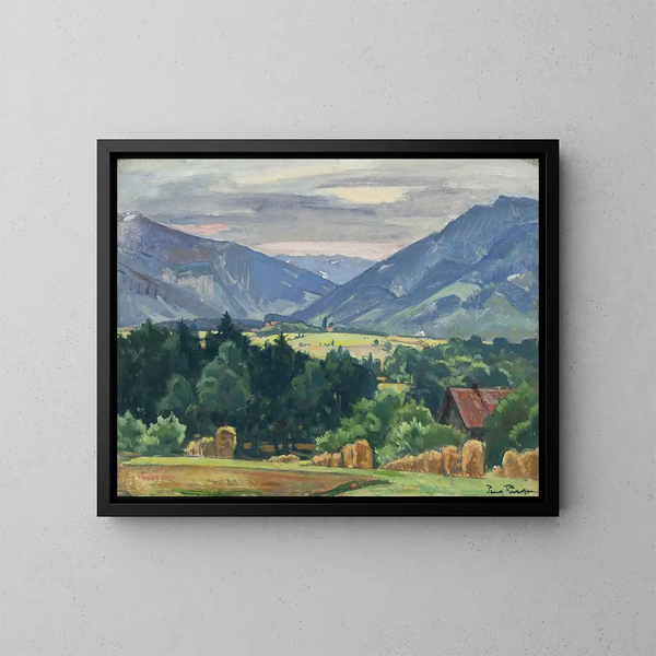 Uitzicht op de Aschauer-vallei - Paul Roloff — ingelijst kunstwerk aan de muur