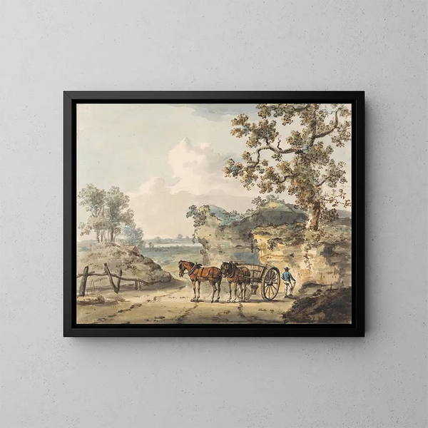 Een zandbak - Paul Sandby — ingelijst kunstwerk aan de muur