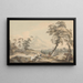 Italian Landscape Painting with Travelers No 1 - Paul Sandby — framed artwork on a wall