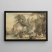 Landschap romantisch met figuren en vee - Paul Sandby — ingelijst kunstwerk aan de muur