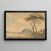 Southeast view of the gardens of Sir John Elwill Elvills' house, Englefield Green near Egham, Surrey - Paul Sandby — framed artwork on a wall