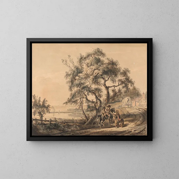 De waarzegster van het Gitanen - Paul Sandby — ingelijst kunstwerk aan de muur