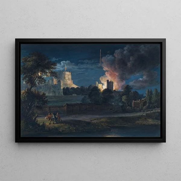 Paul Sandby - Windsor Castle from Datchet Lane on a rejoicing night 1768.webp