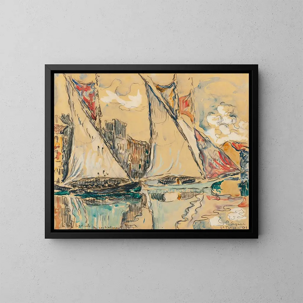 Saint-Tropez, zeilen droog - Paul Signac — ingelijst kunstwerk aan de muur