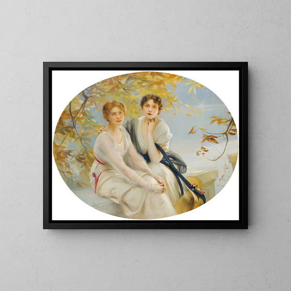 Portret van twee jonge vrouwen - Paul Émile Chabas — ingelijst kunstwerk aan de muur