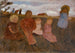 Five children on a slope to the right by Elsbeth - Paula Modersohn-Becker — artwork view