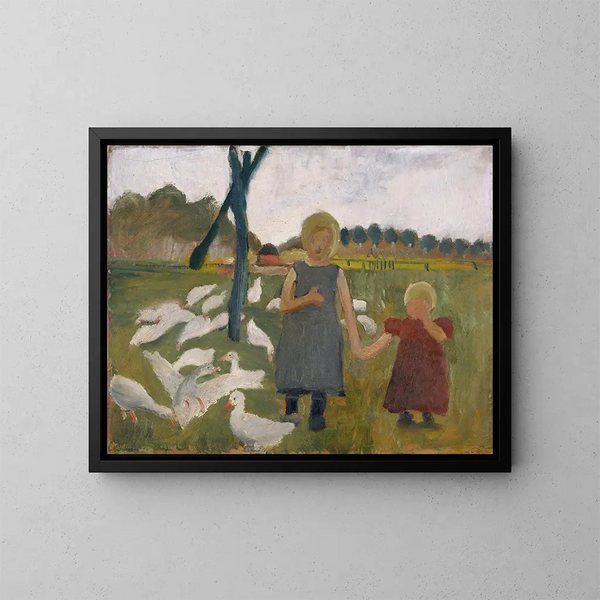 Kinderen met eenden - Paula Modersohn-Becker — ingelijst kunstwerk aan de muur