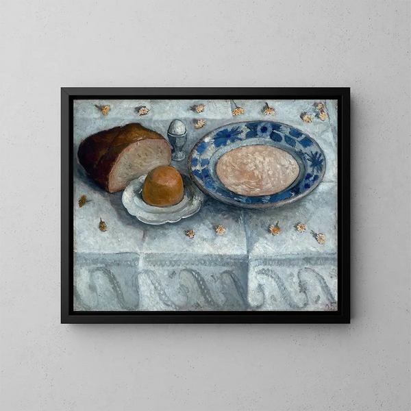 Natuurstudie met een ontbijtje van melksoep - Paula Modersohn-Becker — ingelijst kunstwerk aan de muur