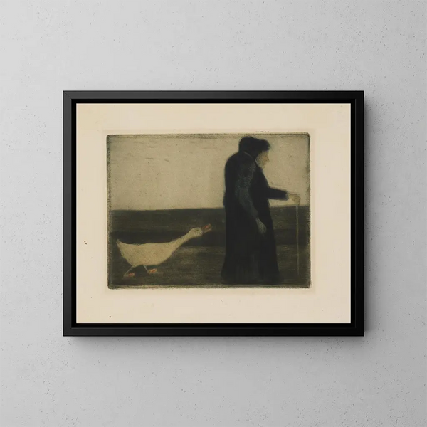 De vrouw met de gans - Paula Modersohn-Becker — ingelijst kunstwerk aan de muur