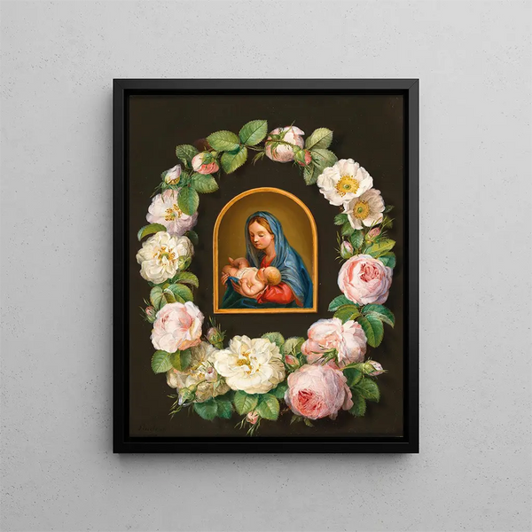 Pauline von KoudelkaSchmerling - Mary with the Child in a Garland of Roses.webp