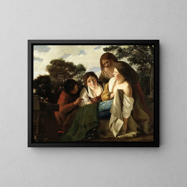 De Bloemenverkoper - Paulus Bor — ingelijst kunstwerk aan de muur