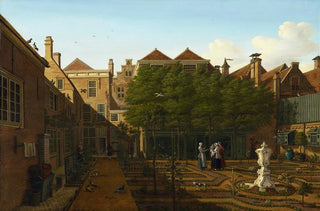 Paulus Constantijn la Fargue - View of a Town House Garden in The Hague.webp