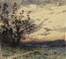 Landschapschilderij bij schemering - Henri Joseph Harpignies — weergave van het kunstwerk