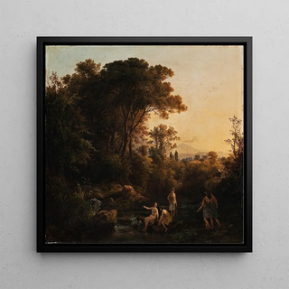 Paysage avec des nymphes se baignant - Kroly Mark