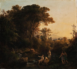 Paysage avec des nymphes se baignant - Kroly Mark