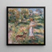 Landschap met vrouw in blauw en Zaza in Cagnes - Pierre-Auguste Renoir — ingelijst kunstwerk aan de muur