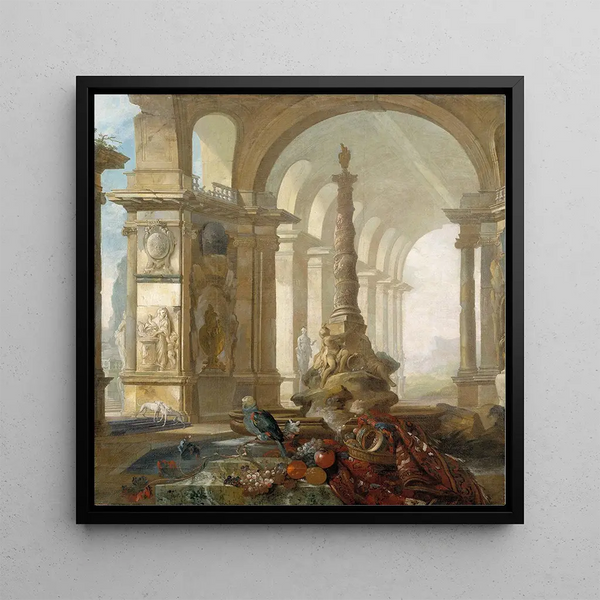 Paysage avec intérieur de palais - Johan Pasch l'aîné