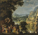 Landschapschilderij met de vlucht naar Egypte - David Teniers de Oude — weergave van het kunstwerk