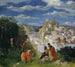 Landscape Painting with the Martyrdom of Saint Sebastian - Albert Welti — artwork view