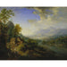 Reproductie van het schilderij Landschapschilderij met rivier - Christian Georg Schütz de Oudere