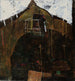 Landschap met een kraai - Egon Schiele — weergave van het kunstwerk