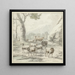 Landschapschilderij met een kudde schapen bij een boom - Jan van der Meer de Jonge — ingelijst kunstwerk aan de muur