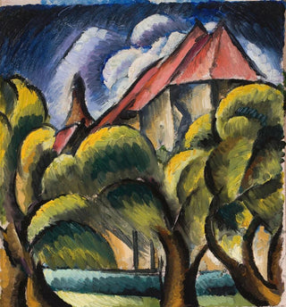 Paysage avec une église - Wacław Włodzimierz Wsowicz