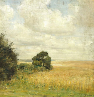 Paysage avec vue sur un champ - Carl Holse