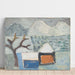 Reproductie van het schilderij Landschapschilderij met winterlandschap en huizen - Sasza Blonder