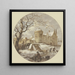 Winter landscape painting in front of the city wall on the bridge with a wooden sled - Jacob Cats — wall display of the artwork