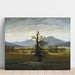 Reproductie van het schilderij Landschapschilderij van een dorp in het ochtendlicht - Caspar David Friedrich