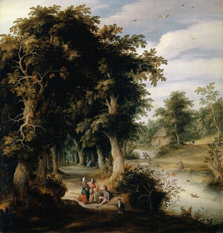 Paysage fluvial avec forêt de chênes - Alexander Keirincx