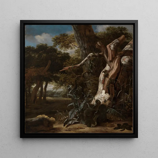 Paysage forestier avec un hêtre frappé par la foudre - Jan Van Kessel l'Aîné