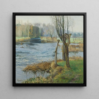 Paysage français avec cours d'eau - Gustave Albert