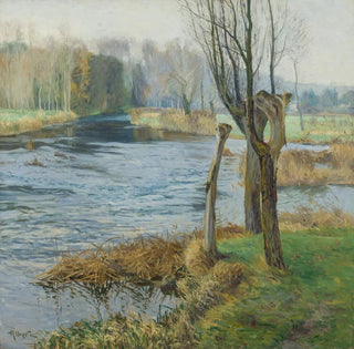 Paysage français avec cours d'eau - Gustave Albert