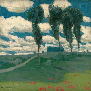 Paysage printanier avec des peupliers - Alois Kalvoda