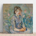 van een boerenmeisje te midden van tulpen door Berthe Morisot — wandpresentatie van het kunstwerk