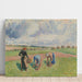 Reproductie van het schilderij Landbouwers die kruiden verzamelen, Éragny - Camille Pissarro
