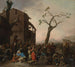 Landbouwers dansend - Johannes Lingelbach — weergave van het kunstwerk