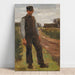 Reproductie van het schilderij Landbouwers staand op een pad - Max Liebermann