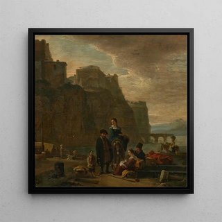 Paysans sur une côte italienne - Thomas Wijck