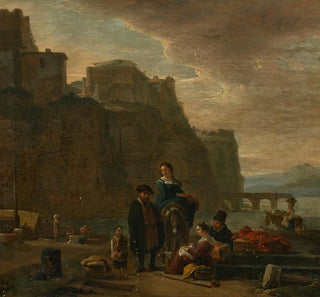 Paysans sur une côte italienne - Thomas Wijck